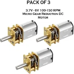 PACK OF 3 N20 60 RPM 3.7V-6V DC Micro Metal Gear Motor Electronic Components Electronic Hobby Kit-9