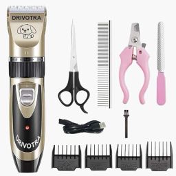 Pet Hair Trimmer Dogs & Cats Grooming Machine Wireless Pet Hair Trimmer - Yellow Pet Hair Trimmer-image-8