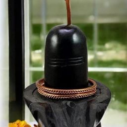Copper Snake with Black Marble Shivling for Home Puja, Mahashivratri Decorative Showpiece - 6 cm-image-71