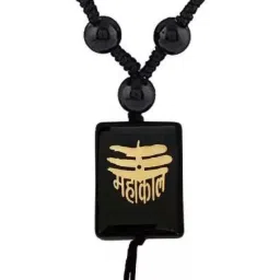 Shiv Shankar Mahakal Locket with Crystal Mala Onyx Crystal, Cotton Dori Pendant Cotton Dori, Crystal Pendant-image-1