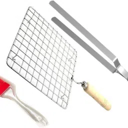Square Roasting Grill Chimta and Butter Brush Kitchen Tool Set-image-64