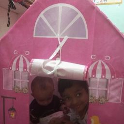 Princess House Tent for Toddlers – Pink Color with Flower Print-image-86
