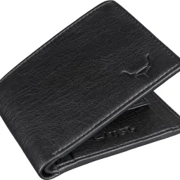 Men Black Artificial Leather Wallet - Regular Size-image-12