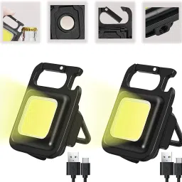 wriston Rechargeable Portable LED FlashLight with Keychain, Bottle Opener & Magnet Base 2 hrs Torch Emergency Light image 2