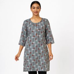 Women Geometric Print Cotton Rayon A-line Kurta-image-51