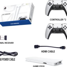 KAIKO Hdmi M15 HD Tv Game Stick 4k 64G With 2.4g Dual Wireless Controllers 64 GB with Mario, Crash, GTA, Zelda, Sonic, Tekken3, Street Fighter-14