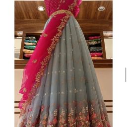 Solid Semi Stitched Lehenga Choli-image-47