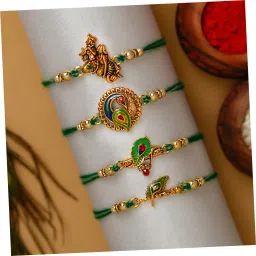 ecraftindia Designer D1230 Assorted RakhiSet image 4