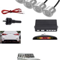4Silver Parking Sensor With LED Display Increased Safety For Car-37 Universal 4 Silver Reverse Parking Sensor With LED Display For Cars-37 Parking Sensor-image-24