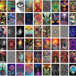 Pack of 54 Psychedelic Aesthetic Wall Collage kit Posters | Posters for Wall Decoration | Wall Art For Bedroom, Office, Living room, Dorm room Photographic Paper-picture-23