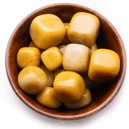 Yellow Aventurine Pebbles 300gm in Wooden Bowl Regular Asymmetrical Crystal Pebbles-image-87