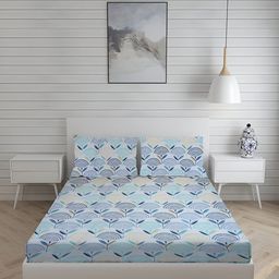 sj designer 160 TC Cotton Double Printed Flat Bedsheet-picture-13