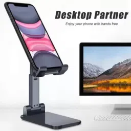 ANY KART New best Cell Phone Stand, [2021 Updated] Angle Height Adjustable Mobile Phone Holder, Table Stand, Foldable Mobile Phone Stand, Mobile Stand for Table for Study Single Gimbal for Mobile image 3