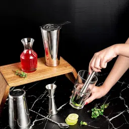 finality Bar Set with Boston Shaker, Peg Measure, Muddler, Bar Strainer & Spoon 6 - Piece Bar Set image 5