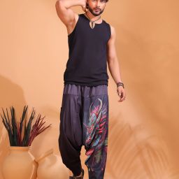 Animal Print Cotton Men Harem Pants-image-87