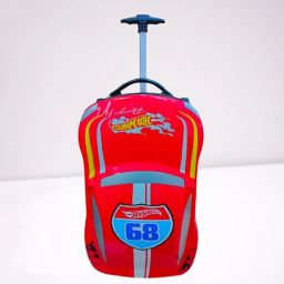 Small Cabin Suitcase (45 cm) 4 Wheels - Kids Travel Printed Trolley Bag Lightweight Luggage 4 Wheels Bag & TSA Lock - Red-image-47