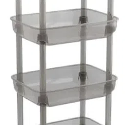 4 Layer Multipurpose Acrylic Trolley Storage Organizer Shelf Rack with Wheels Polypropylene Kitchen Trolley-image-34