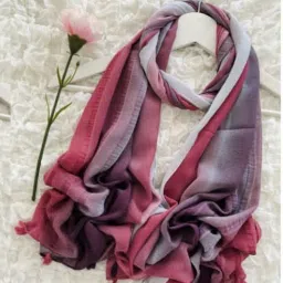 Striped Chiffon Women Light Green Scarf, Fancy Scarf, Stole-picture-12