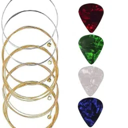 Acoustic Acoustic Guitar String set with 4 Picks Bronze Guitar Strings, Light Tension Guitar String-88
