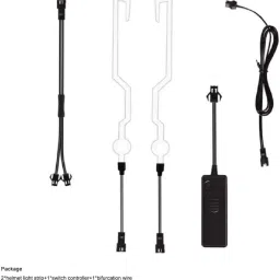 autopowerz White with Light Blue Helmet strip light with multi function mode. LED Spot Light image 4