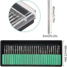 as tool center 30Pcs Diamond Burr Bits Carving Drill Bits Diamond Burr Bits Drill Kit image 3