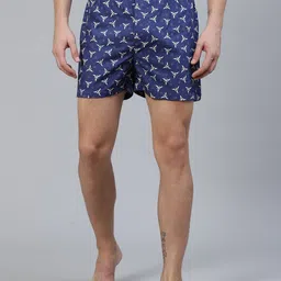 East Ink Men Blue & Off-White Digital Print Pure Cotton Boxers EIBXCO008-image-102