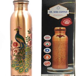 PURE TAMBA PEACOCK PREMIUM QUALITY COPPER BOTTLE 100% PURE 1L 1000 ml Bottle-image-34