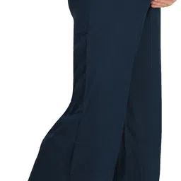 mama & bebe Women Flared Blue Viscose Rayon Trousers-picture-5