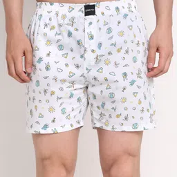 Big Fox Men White Printed Pure Cotton Boxers-picture-18