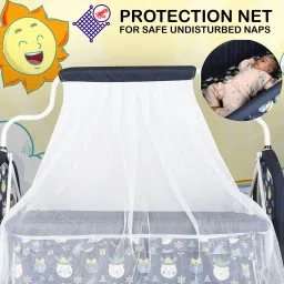 crew4 Cradle for kids cradle for baby boy and girl Cradle With Swing & Mosquito Net image 3