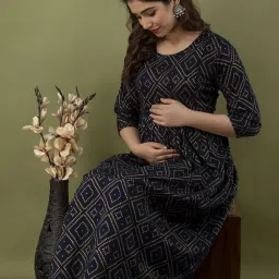 Printed Pure Cotton Stitched Flared/A-line Gown-image-36
