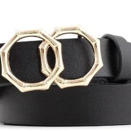 Women Party Black Artificial Leather Belt-image-62