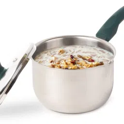 Stainless Steel Sauce Pan/Milk Pan with Glass Lid - 5.9 inch Sauce Pan 15.1 cm diameter with Lid 1 L capacity-image-14