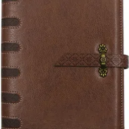 Venetian Multidated Layout Portfolio Diary - 70 GSM Cream with Refillable Sleeve Cover and Roman Design Metal Buckle & Sleek Tab Closure A5 Diary Ruled 400 Pages-image-6