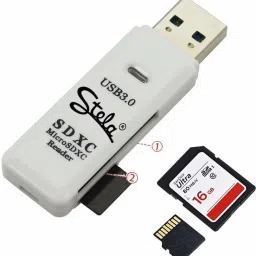 Stela Card Reader USB 3.0 SD/Micro SD TF OTG Smart Memory Card Adapter for Laptop USB 3.0 SD Card Reader White Card Reader-35