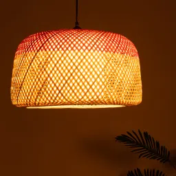 Home Décor Hanging Lampshades Pendant bamboo Wall Lamp shades(D45XH25CM)(Red) Hanging Lights (Pendant Lights) Lamp Shade-15