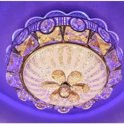 Crystelle Modern Crystal Chandelier, Ceiling Light with RGB Color Changing LED Chandelier Ceiling Lamp-picture-22