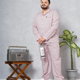 Men Night Suit Set White Solid-image-76
