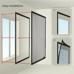 Polyester Infants Washable Flipkart SmartBuy Magnetic Window Mosquito Net 4x5 Feet Mosquito Net image 3