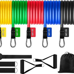 Home Gym Body Training Equipment Men Women 11 pc Exercise Workout Bands 150lbs Fitness Accessory Kit Kit-picture-28