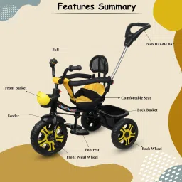 Premium Baby Tricycle/Ride On Stylish with Cushione Seat and Push Bar RR-10_YELLOW Tricycle-image-41