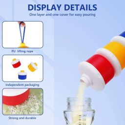 tinny tots Baby Milk Powder Cerelac Food Storage Dispenser Container 3 Compartment BPA Free- PP Plastic image 3