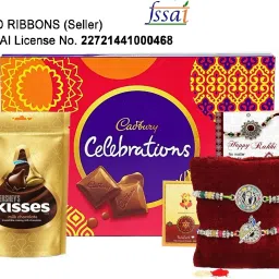 Rakhi for Brother with Chocolate - 2 Rakhis with 1 Cadbury Celebration Chocolate Assorted Gift Box-24