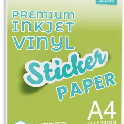 Premium A4 (8.5x11 inch) Size 25 Sheets Glossy Vinyl Sticker Paper 120 Micron Self Adhesive Photo Paper for Inkjet printer A4 120 gsm Inkjet Paper-33