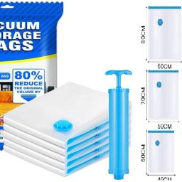 Space Saver Compression Sealer with Manual Pump Hanging Travel Storage Vacuum Bags-25