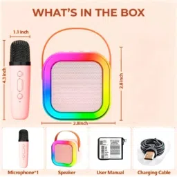 tinywonders Portable Karaoke Speaker with Bluetooth and Wireless Mic image 4