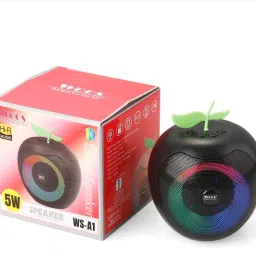 WOOS 3D Sound apple shape Bluetooth Speaker with RGB Light Super Bass 5 W Bluetooth Speaker image 3