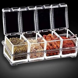 Acrylic Crystal Spice Rack 4 Box Storage Box-image-76