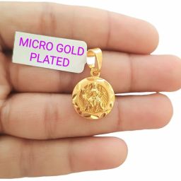 Durga Maa Gold plated Round Locket Gold-plated Brass Locket-image-39