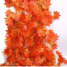 Artificial Money Plant Leaves Creeper bail for HomeOffice outdoor Festival Decor Orange Wild Flower Artificial Flower-image-17